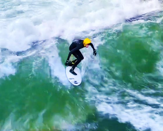 Surfing Munich Eisbach River Wave