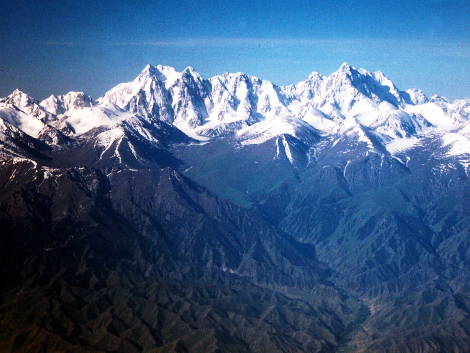 Tianshan from the air - Heavenly Mountains - 1995 University of Hawaii - Silk Road Study Tour - Steven Andrew Martin