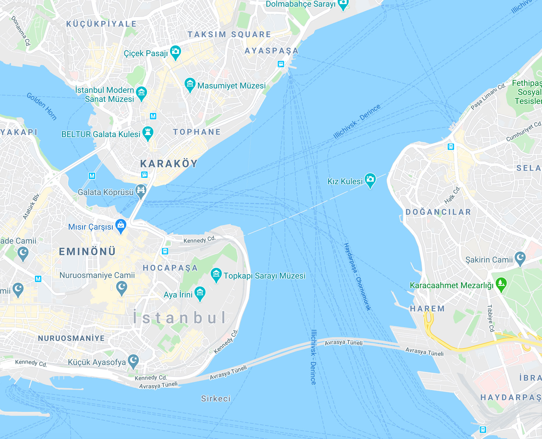Таксим Стамбул на карте.